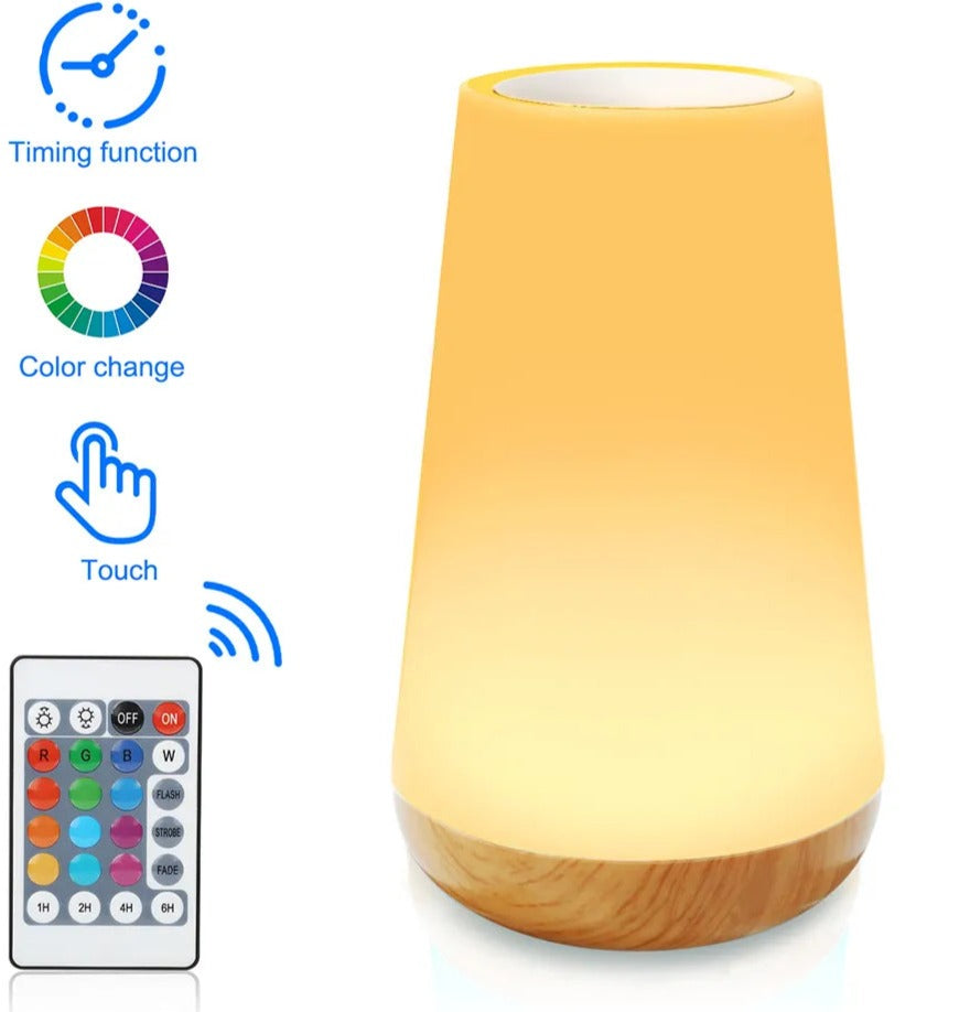 13 Colors Changing Night Light RGB Remote Control Touch Dimmable Lamp Portable Table Bedside Lamps USB Rechargeable Night Lights