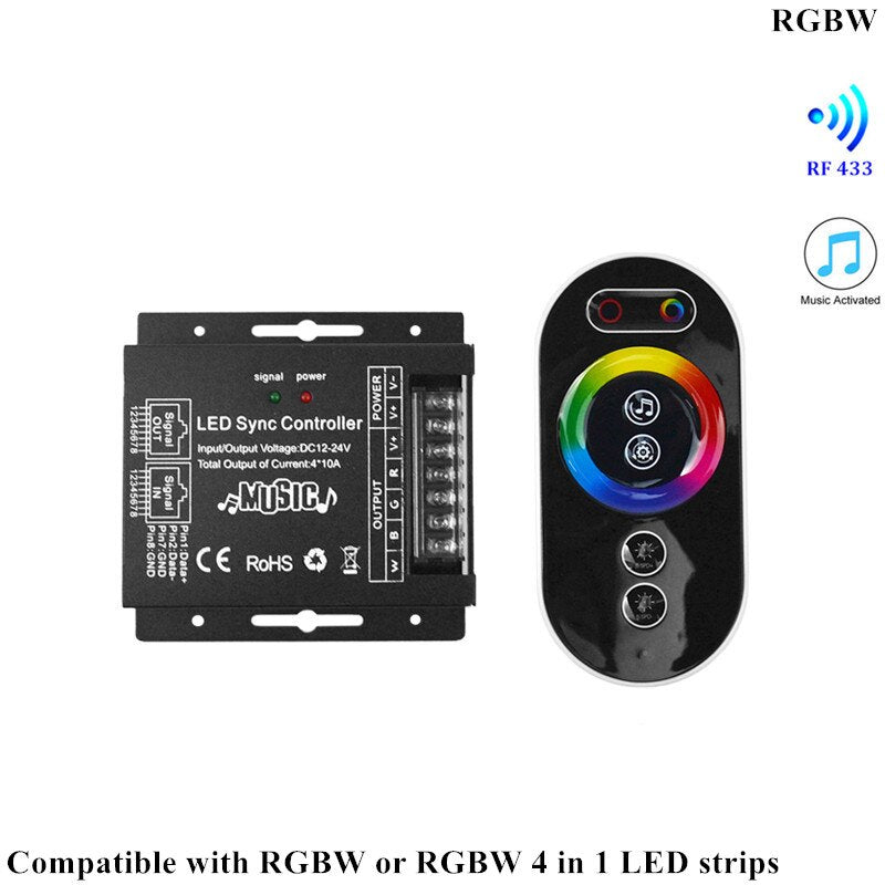 Remote Controller Touch Screen Remote Control Single color Dimmer CCT RGB RGBW RGBCCT LED strip Music Activated receiver