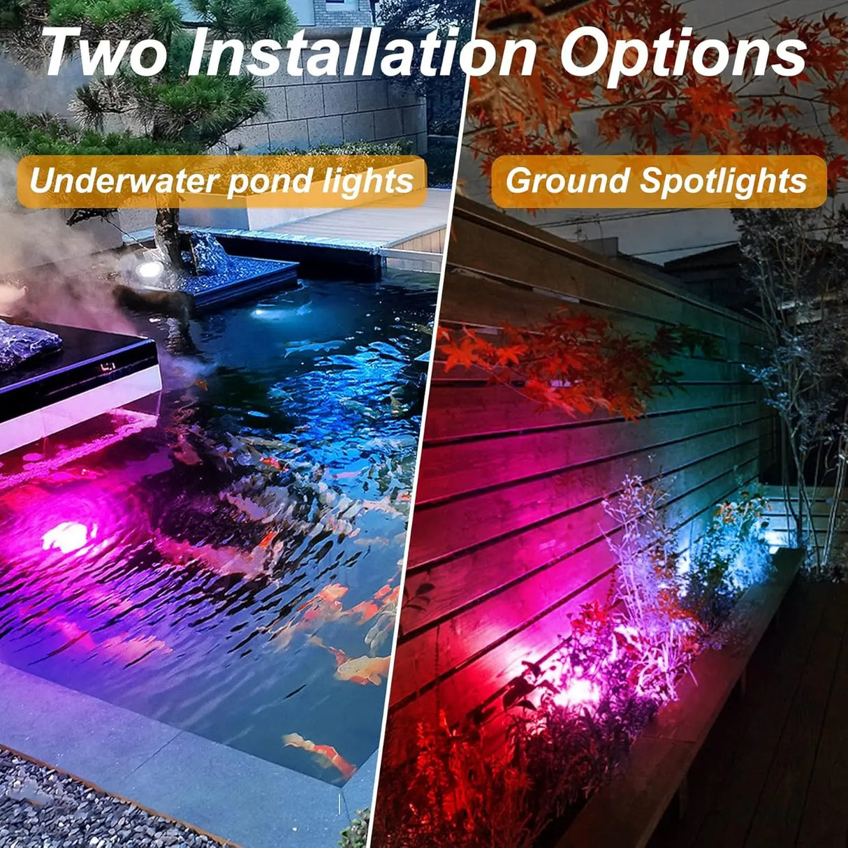 Solar Underwater RGB LED Landscape Spotlight (IP68 Waterproof) - Outdoor Solar Light for Ponds, Pools, Gardens & Aquariums