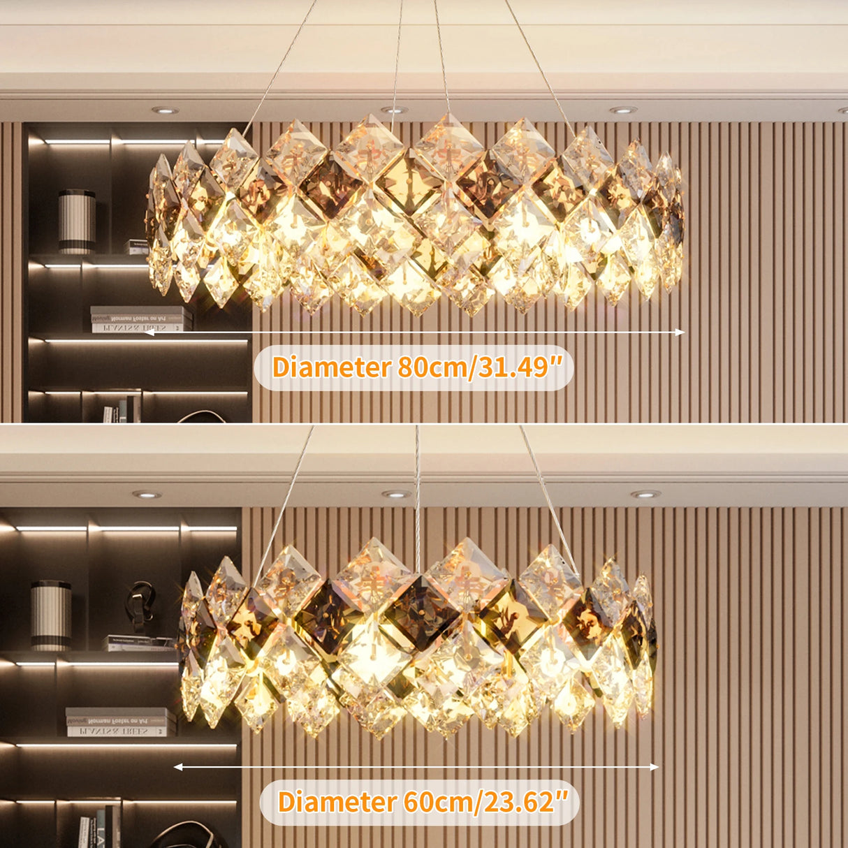 Luxury Crystal Chandelier Shining Ceiling Light Pendant Lamp Hanging Hallway Living Room