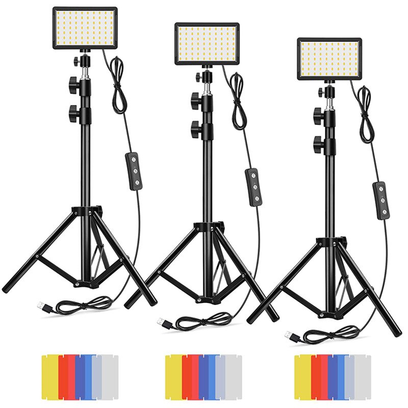 2023 LED Photography Video Light Panel Lighting Photo Studio Lamp Kit For Shoot Live Streaming With Tripod Stand RGB Filters