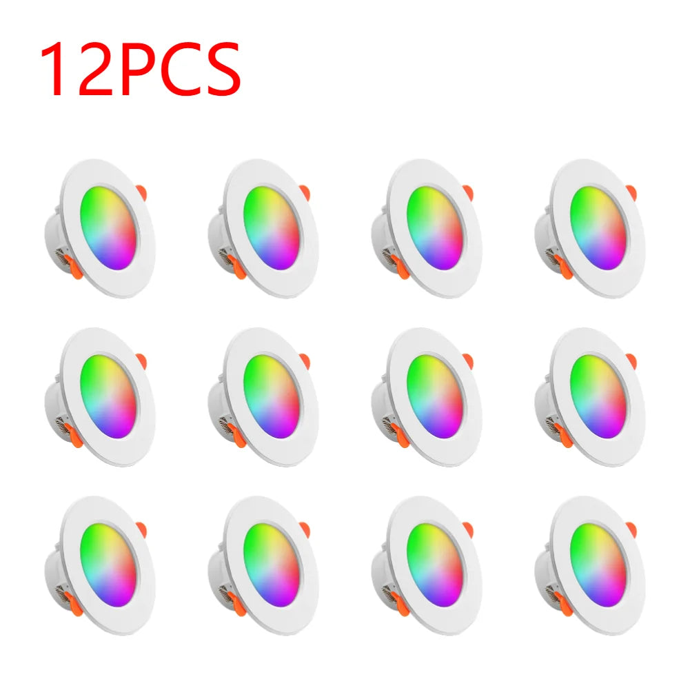 Tuya Smart LED Downlight LED Ceiling Recessed Down Light Dimmable Spot Lamp 10W RGB +CW+WW Changeable LED Downlight