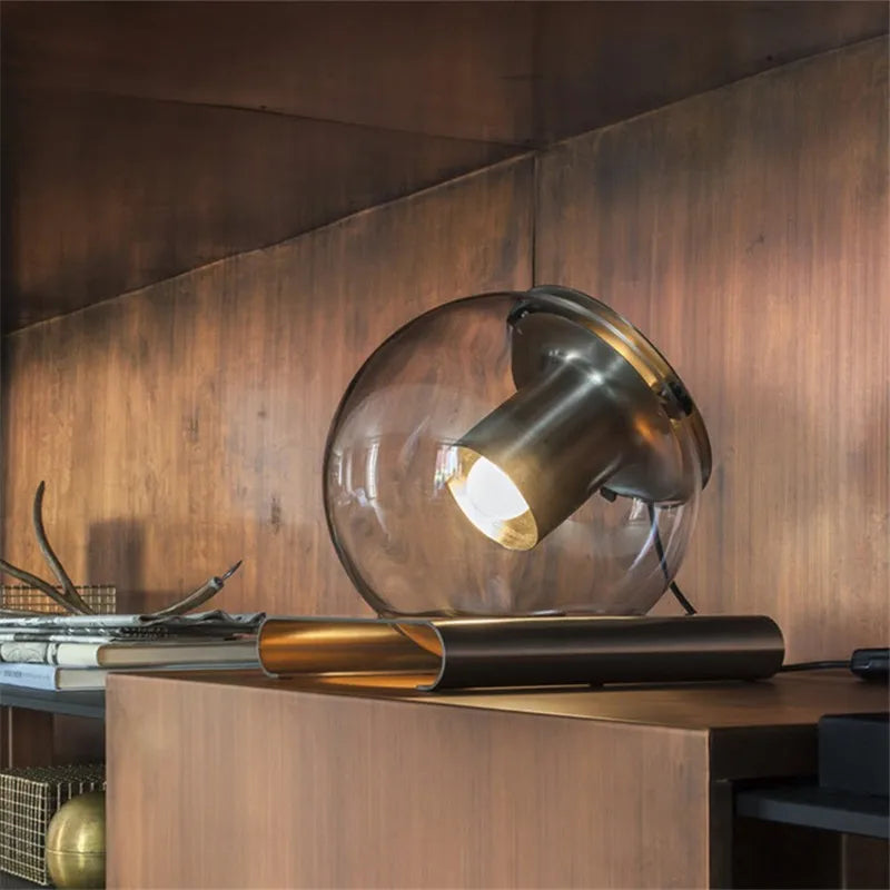 Nordic glass ball table lamp Minimalist Creative Post-Modern Designer silver light Bedside Bar Decorative bedroom night lamps