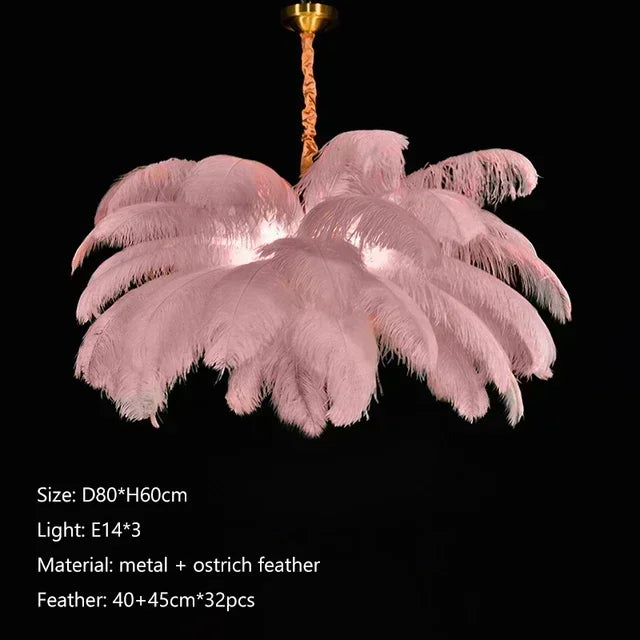 Nordic White Feathers Art Living Room Pendent Lamp Bedroom Indoor Hanging Lamp Chandelier Home Decoration Ceiling Lamps
