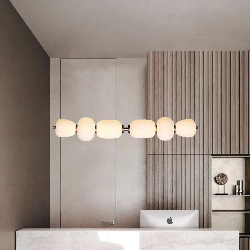 Nordic Restaurant Combination Chandelier Acrylic Material Table Dining Kitchen Island Pendant Lights Minimalist Decor Fixture
