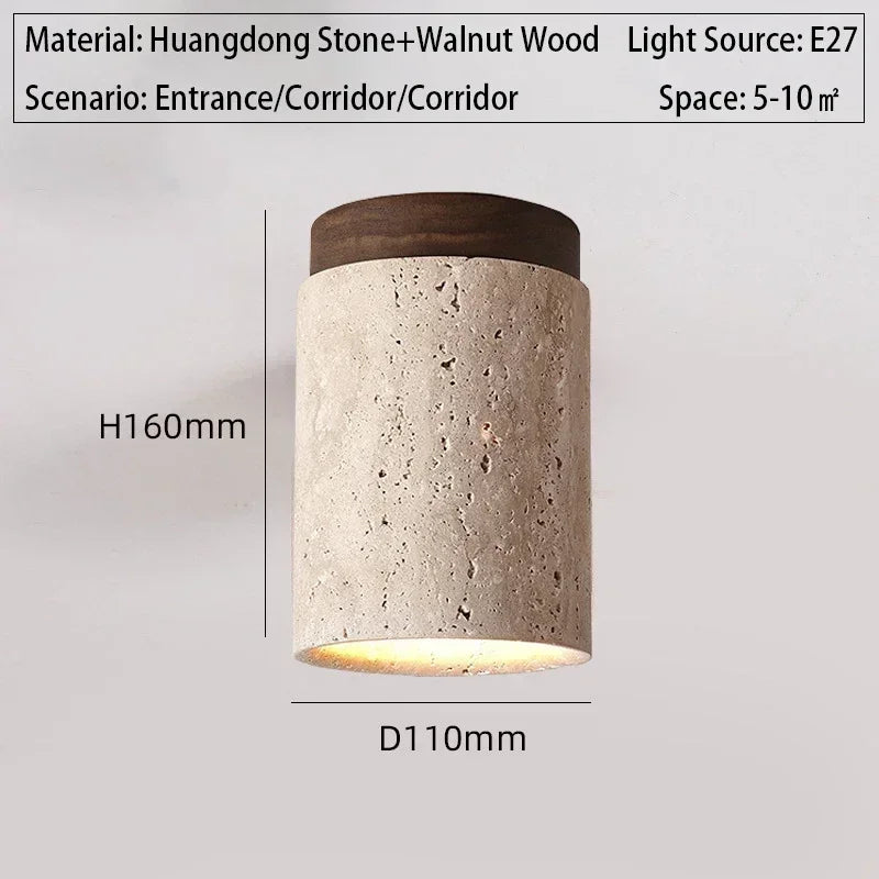 Travertine Stone LED Ceiling Lamp Aisle Corridor Light Fixture For Living Room Dining Room Bedroom Decor Chandelier Ceiling Lamp