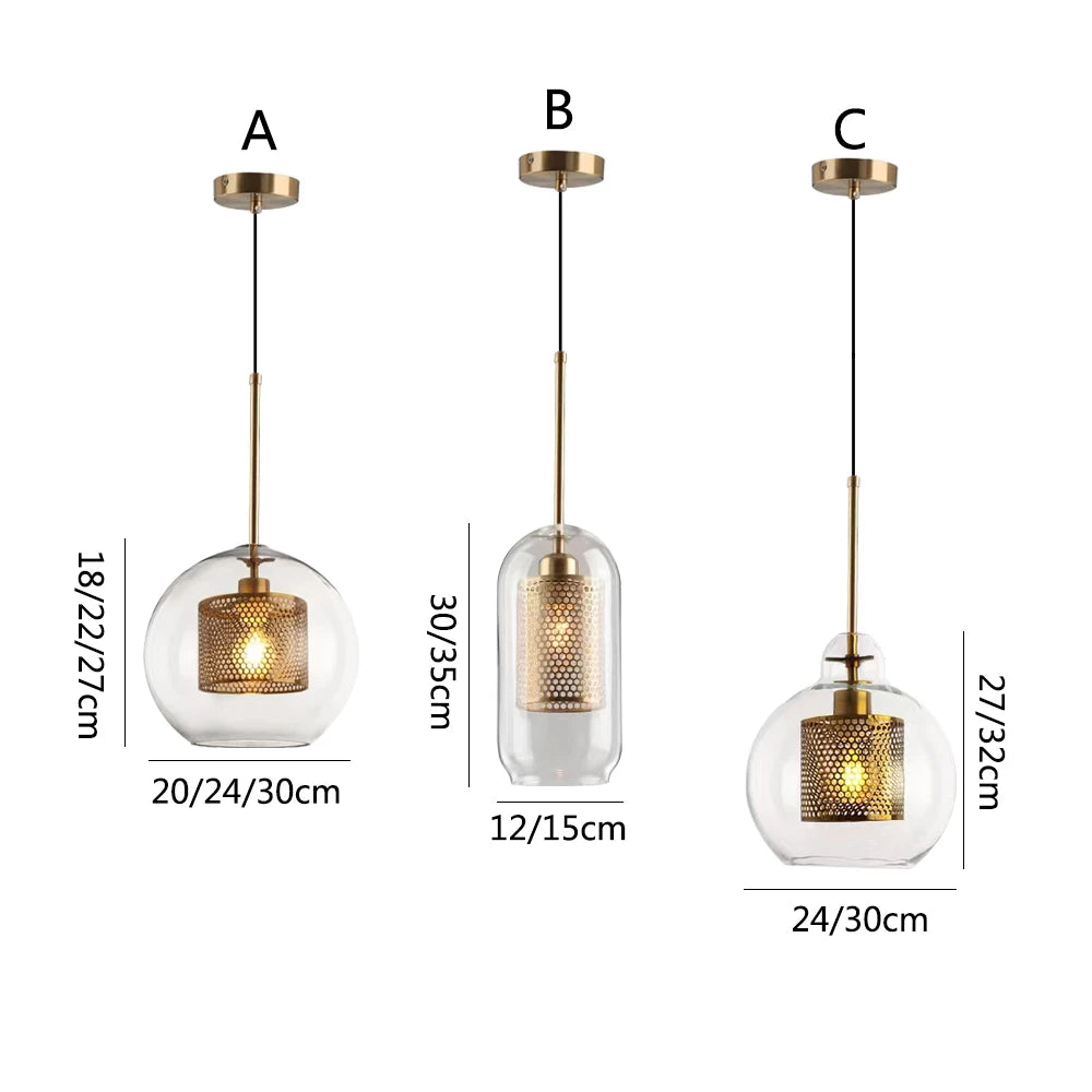 Glass Hanging Lamp Nordic Pendant Lights Dining Kitchen Lighting Fixtures Bedroom Bedside Pendant Lamp Luminaire