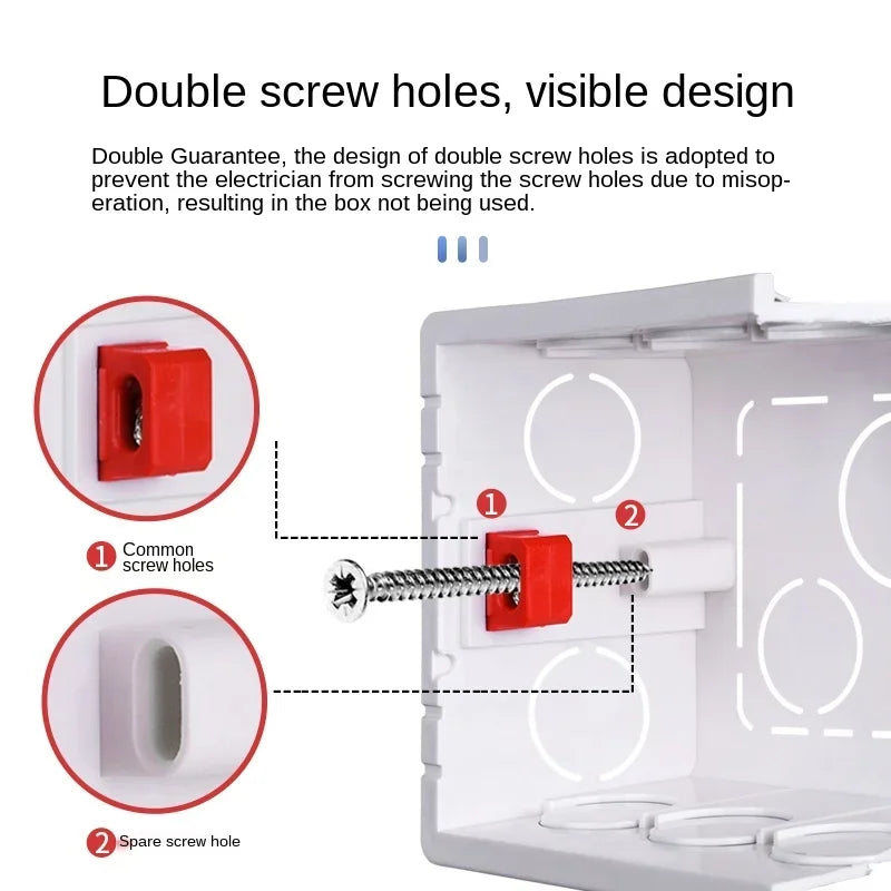 Model 86 General Electric mounting box, switch socket junction box hidden inside mounting box, electrical socket and accessories
