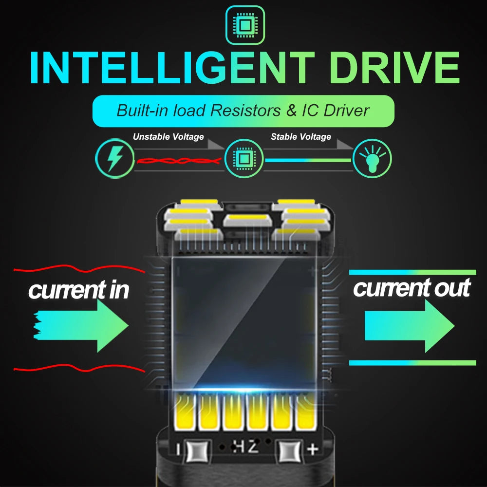 2PCS T15 W16W 4014 45-SMD LED Backup Reverse Light Bulbs - Canbus Error-Free High-Power Lamps