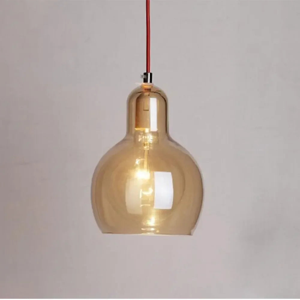 Modern Pendant Light Simple Creative Dining Room Clothing Store Flower Shop Glass Chandeliers E27 Edison Decorative Light Bulb