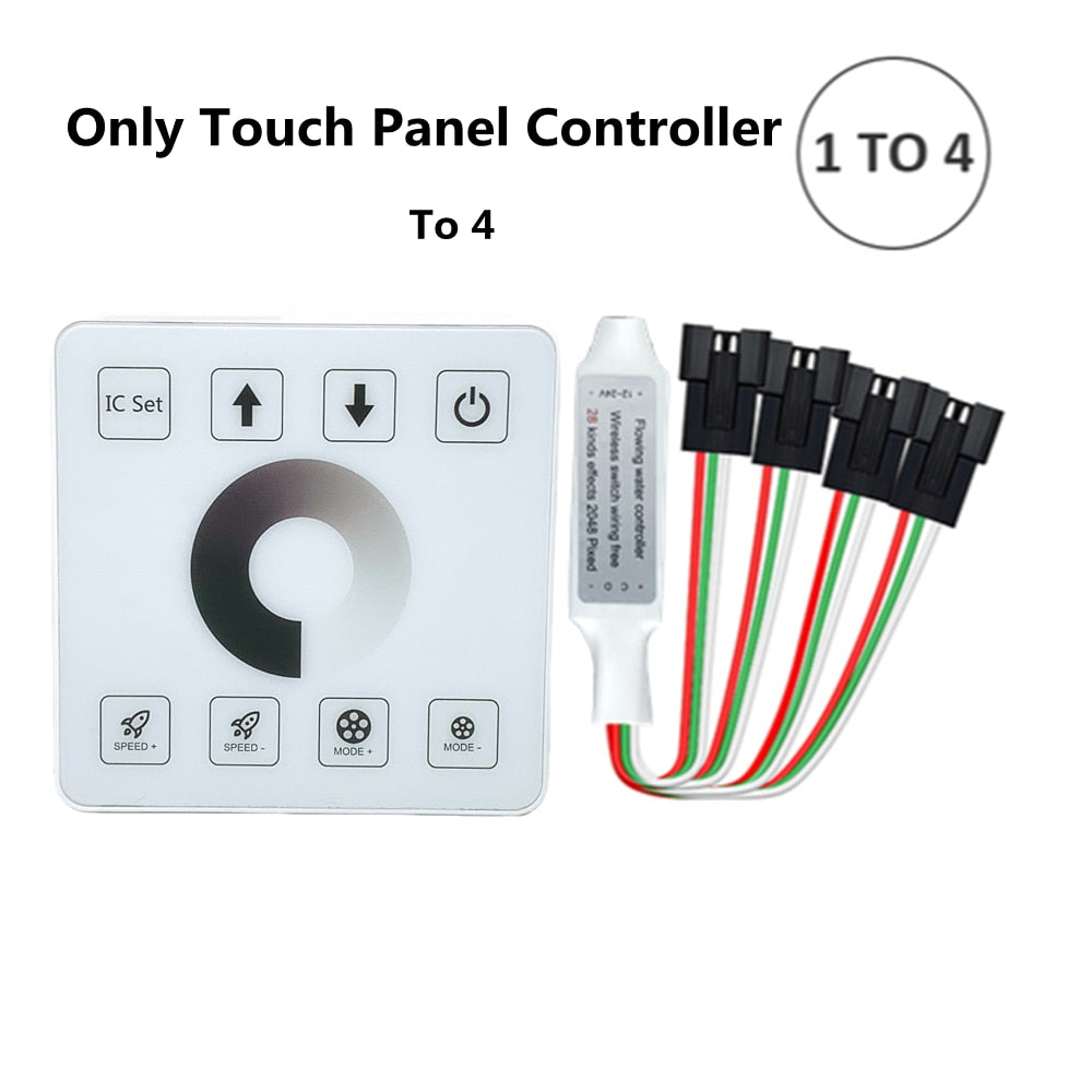 COB Running Water Flowing LED Strip Light WS2811 24V Horse Race Sequential LED Ribbon With RF Touch Panel Controller 10M 20M Set