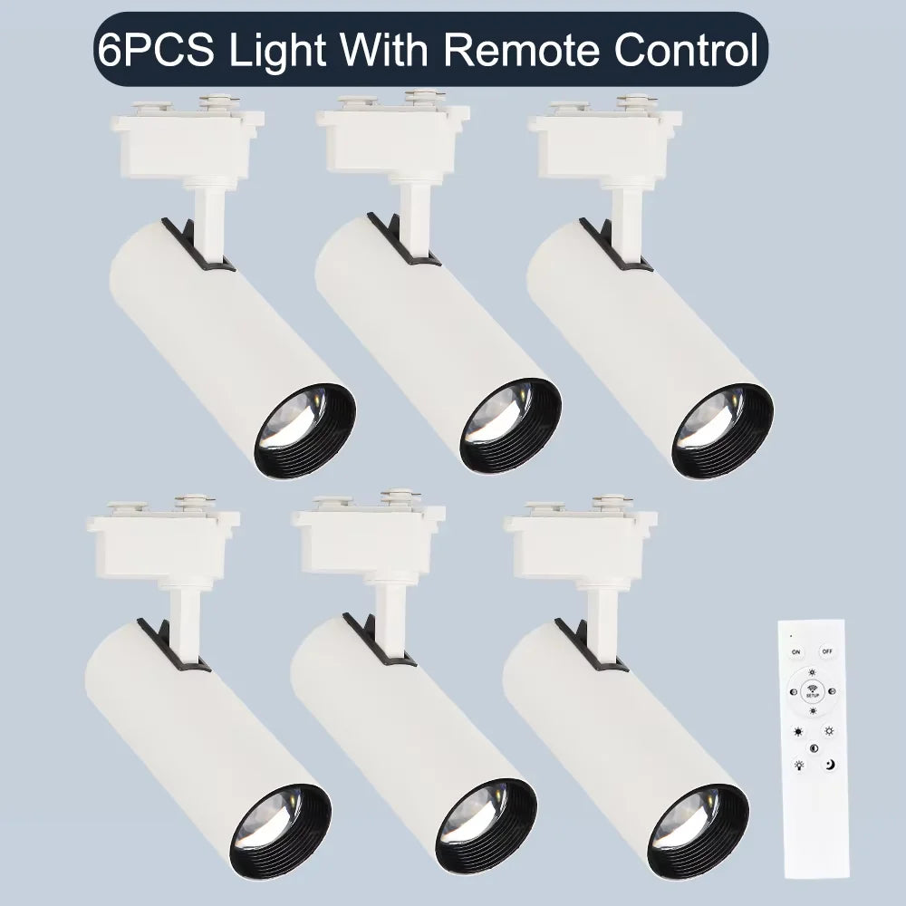 Remote Control Set LED Track Light Dimmable Ceiling Spotlight Rail Light Led Track Rail Spotlight Clothing Store Ceiling Lights