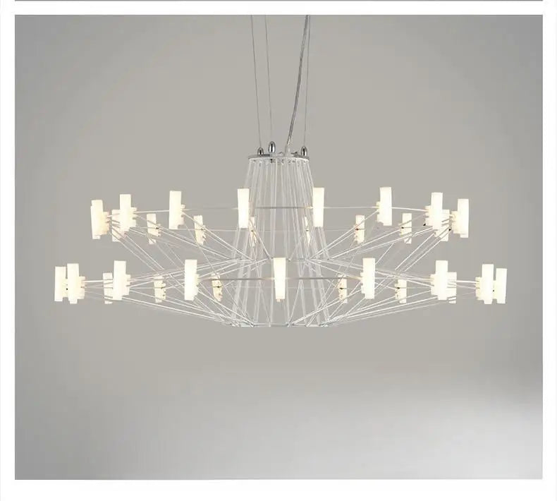 Moooi Coppelia Designer Loft Villa Duplex Chandelier Luxury High-end Living Dining Room LED Round Iron Wire Decor Lighting