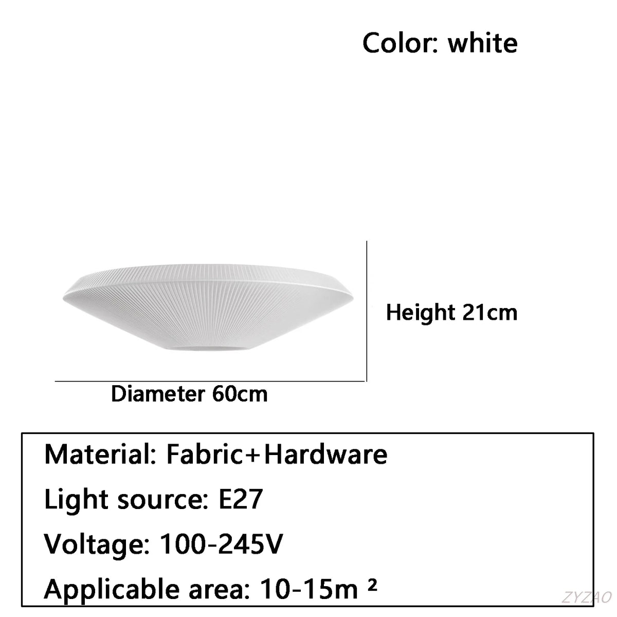 Ceiling light simple round whtie fabric lamp foyer creative flying saucer light Living Room restaurants hotel lobby lighting E27
