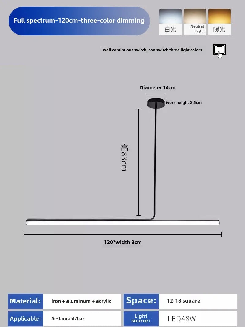 Modern Minimalist Line Led Chandeliers Lamp for Living Room Dining Room Bedroom Pendant Lights Tube Kitchen Room Decor Lighting