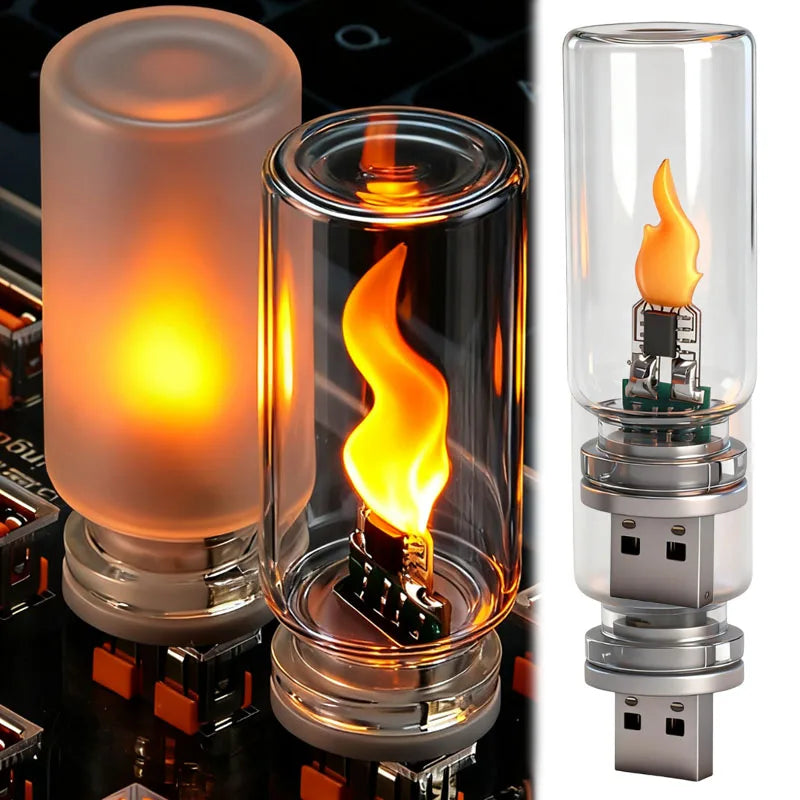 USB Car Ambient Light - LED Flickering Candle Bulb for Interior Decoration