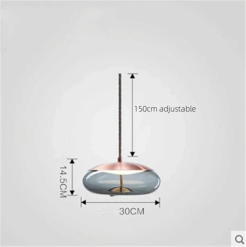 Modern Minimalist Glass LED Chandelier - Creative Pendant for Living & Kitchen