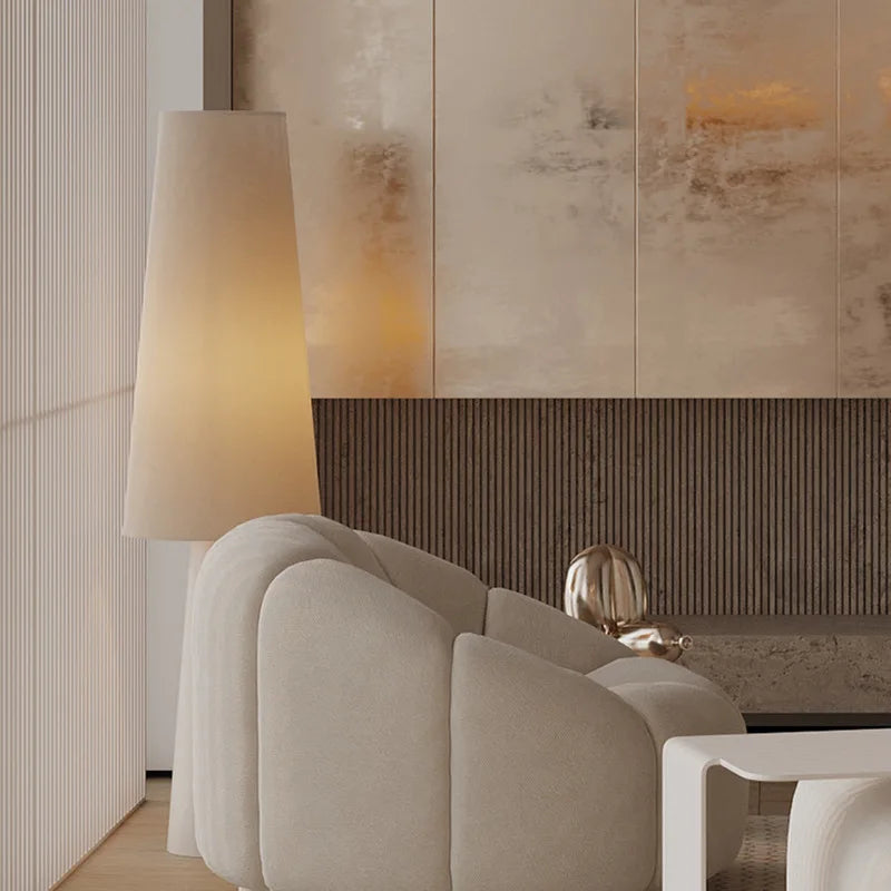 Japanese Style Cloth Floor Lamp Living Room Bedroom Study Floor Light Artistic Standing Lamps Living Room Cloth Vertical Lamp