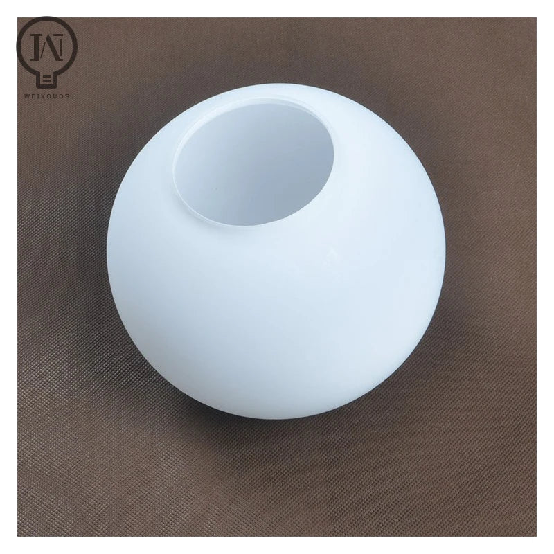 Milky White Glass Globe Lampshade Replacement (10cm–25cm) - Round Light Cover for Pendant & Table Lamps