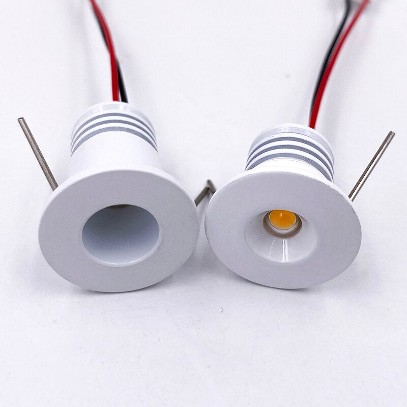 Black White Silver 1W Mini Spotlight Downlight Display Cabinet Bar Table 12V 24V Ceiling Embedded Staircase Indoor LED Star