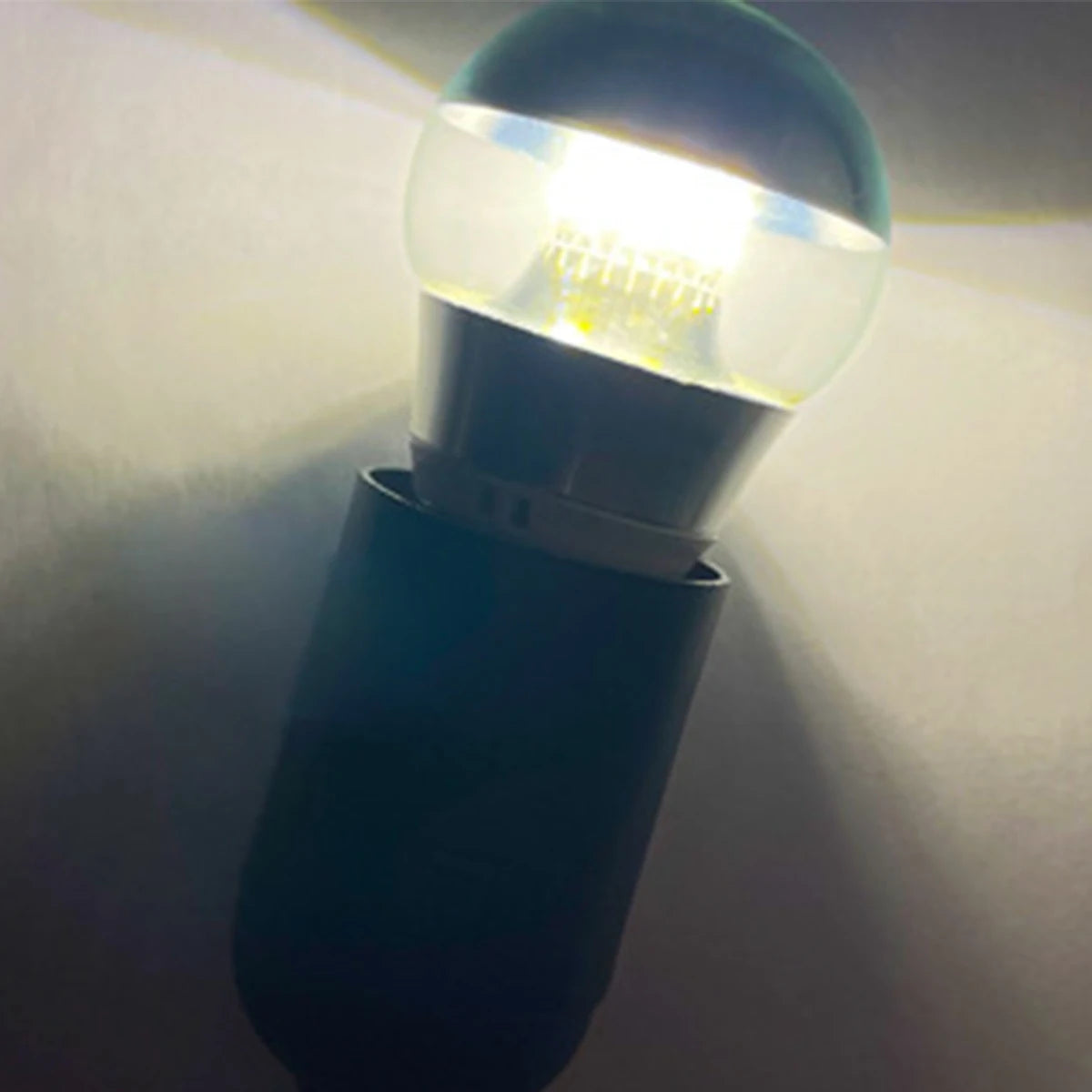 Half Silver Mirror LED Bulb - G45 Crown Silver Globe for Vanities & Pendants