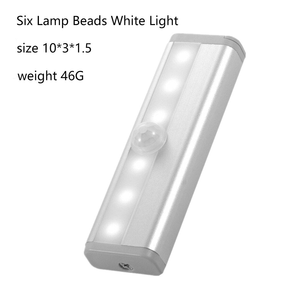 Intelligent Human Sensing Light LED Rechargeable Night Light Cabinet Light Staircase Light Bedside Wireless Sensing Night Light
