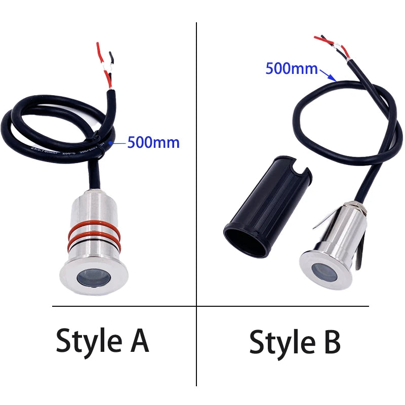 1W Mini LED IP68 Waterproof Stainless Steel Pool Underwater Lamp DC12V 24V Stair Pathway Garden Deck Spotlight Underground Light