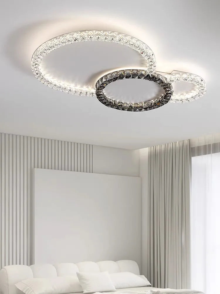 2025 New Modern Simple Light Luxury Crystal Ceiling Lights LED Chandelier Luster Indoor Lighting For Living Room Bedroom lamp