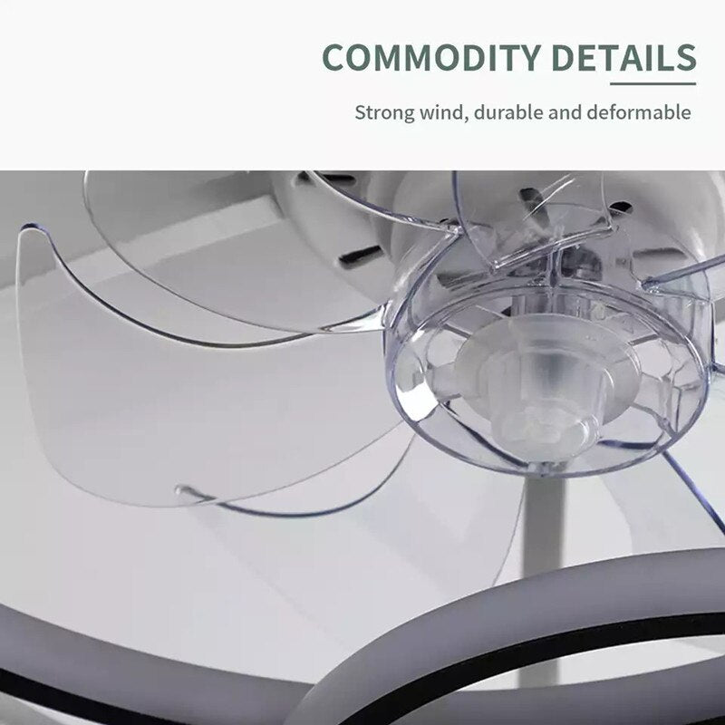 Modern simple LED Ceiling Fan Lamp with remote control Dining Room Bedroom Lamp Silent ceiling Fan light fixture Indoor lighting