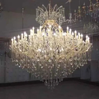 Luxury Large Crystal Chandelier - Modern Led Candle Chandelier For Hotel Lobby Villa Living Room & Entryway Lighting