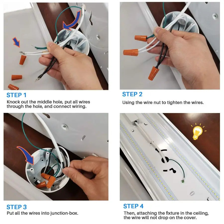 4FT LED Wraparound 40W 4 Foot LED Shop Lights for Garage, 4400lm 4000K Neutral White, Wrap Light, 48 Inch Light Fixtures Flush M