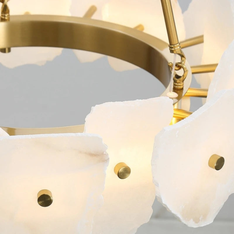 Modern Natural Marble LED Pendant Light - Luxury Stone Ceiling Chandelier Lamp Fixture for Dining Table, Living Room & Bathroom