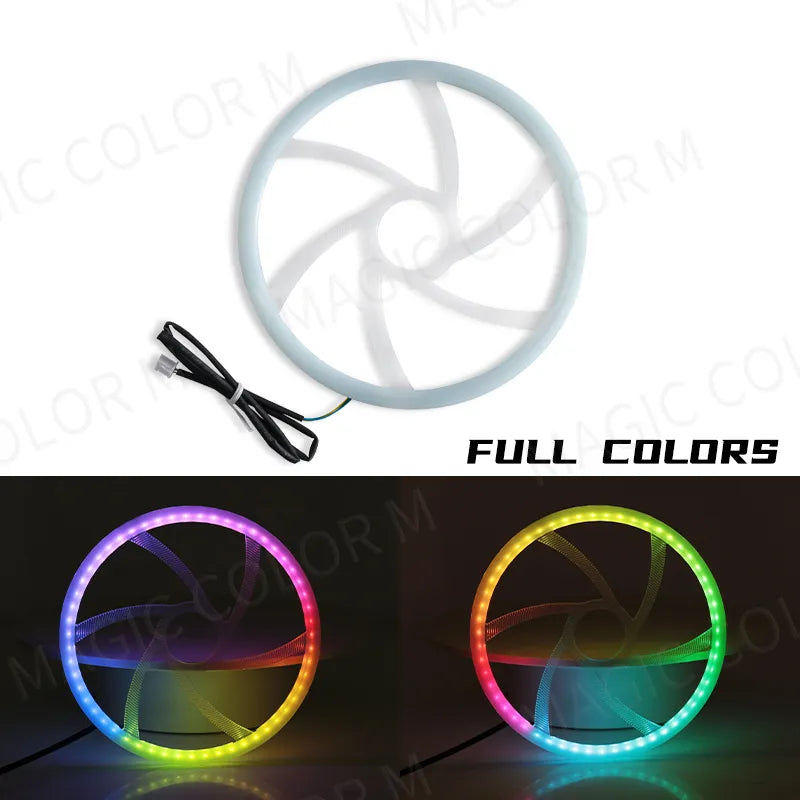 Car's atmosphere with 18 acrylic strips in 64 Colors , controlled by a Bluetooth app.