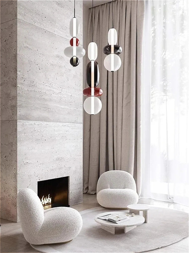 LED Pendant Light Restaurant Candy Glass LED Chandelier Luxury Stair Villa Master Bedroom Ceiling Lamps Home Decor Lamp Designer