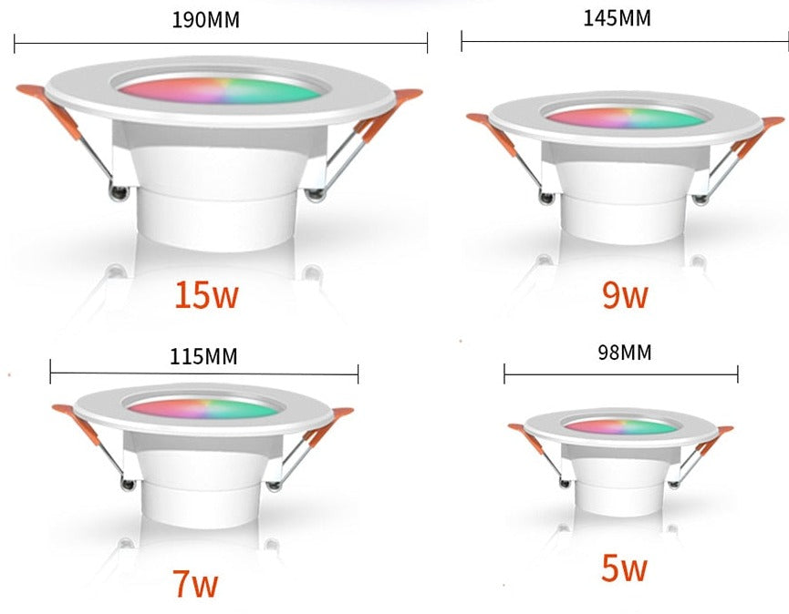 Smart Ceiling Lights RGB Tuya Wi-Fi Bluetooth LED Downlights Recessed Spotlight Alexa Lamps Control Alexa Google Home
