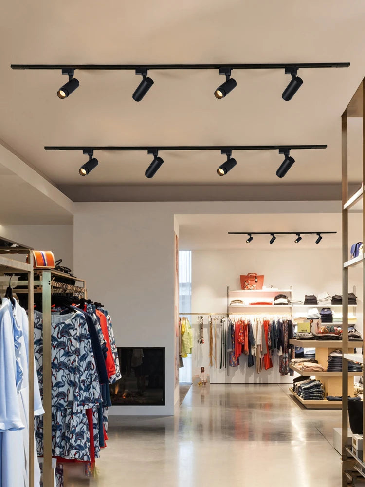 Zoomable LED Surface Spotlight - Adjustable Focus Ceiling Lamp for Retail Stores