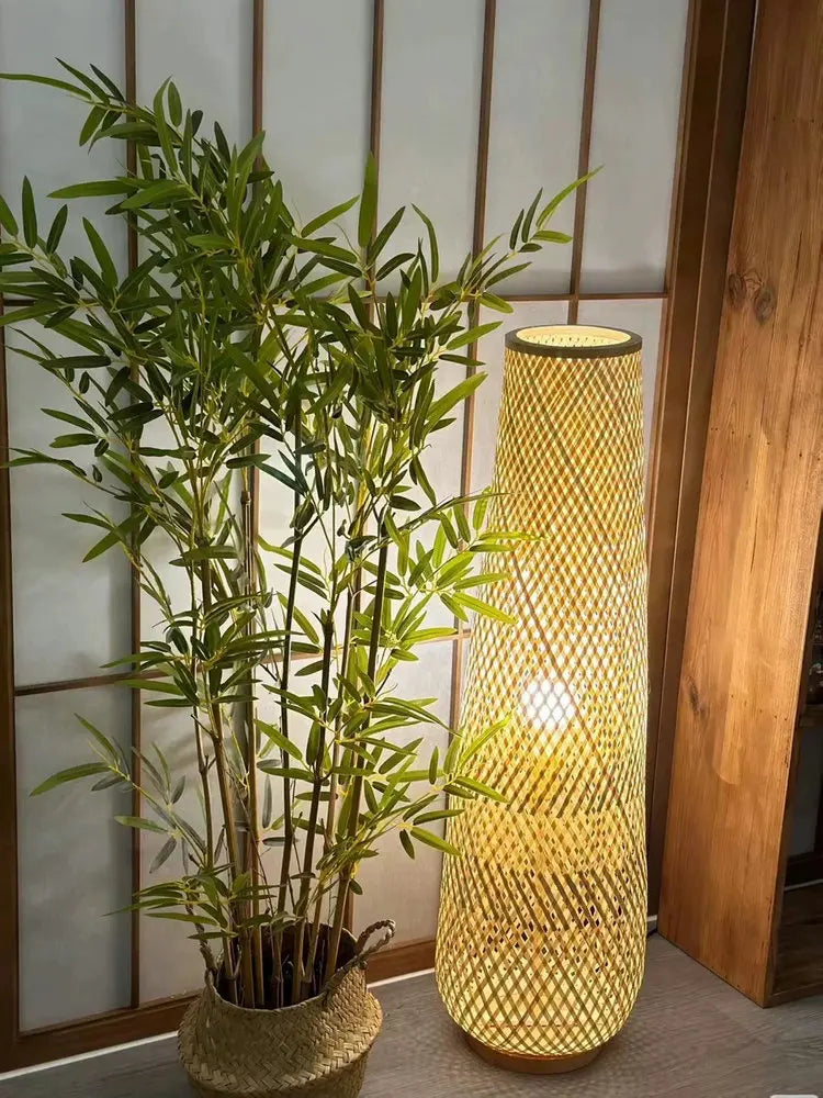 2025 New Floor Lamp Tea Room Zen Bamboo Creative Vertical Light Nordic Living Room Bedroom Ins Style Sofa Side Art Light