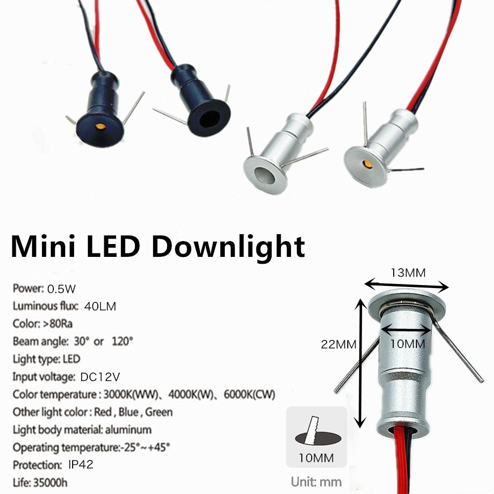 Mini Spotlight Led 10mm Recessed Downlight