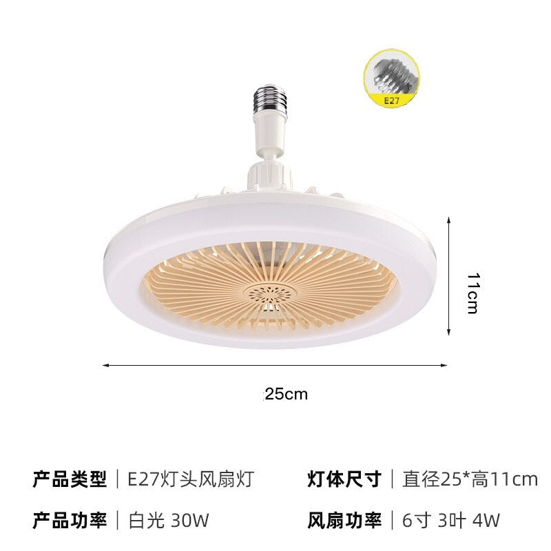 E27 LED Ceiling Fan Light 3-speed Cooling Fan Remote Fan Light 30W Dimmable Ceiling Fan Light Electric Fan Ventilator Light