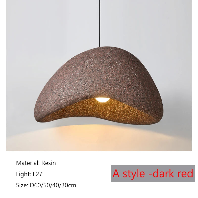 2026 Wabi-Sabi Pendant Lamp - Organic Textured Hanging Light for Dining Table