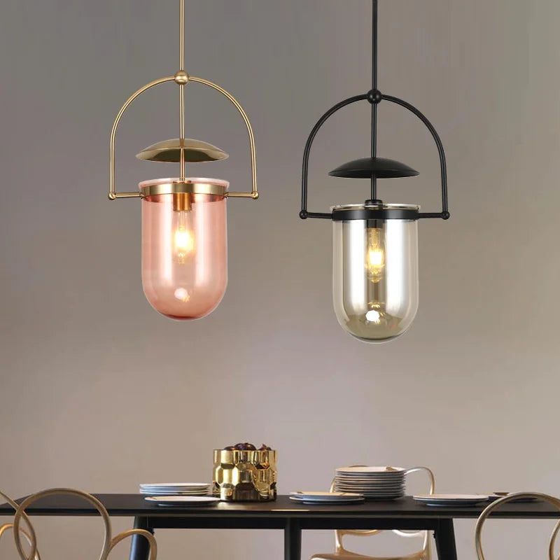 Minimalist Postmodern Creative Restaurant Glass E27 Pendant Lamp Personalized Design Model Room Bedroom Bedside Bar Table Lamp