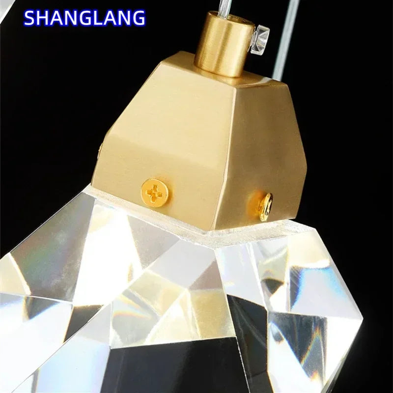 Nordic Villa Staircase Crystal Pendant Lights For Living Room Bedroom Kitchen Shop Home Decoration Chandelier Indoor Lighting