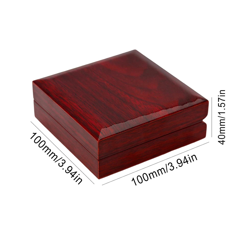 Wooden LED Light Jewelry Gift Box - Luxury Pendant, Necklace & Bracelet Packaging Case