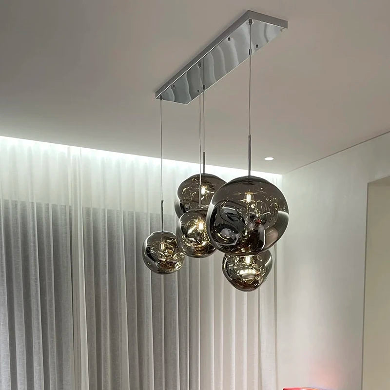 Nordic Lava LED Pendant Light - Modern Melting Glass Hanging Lamp