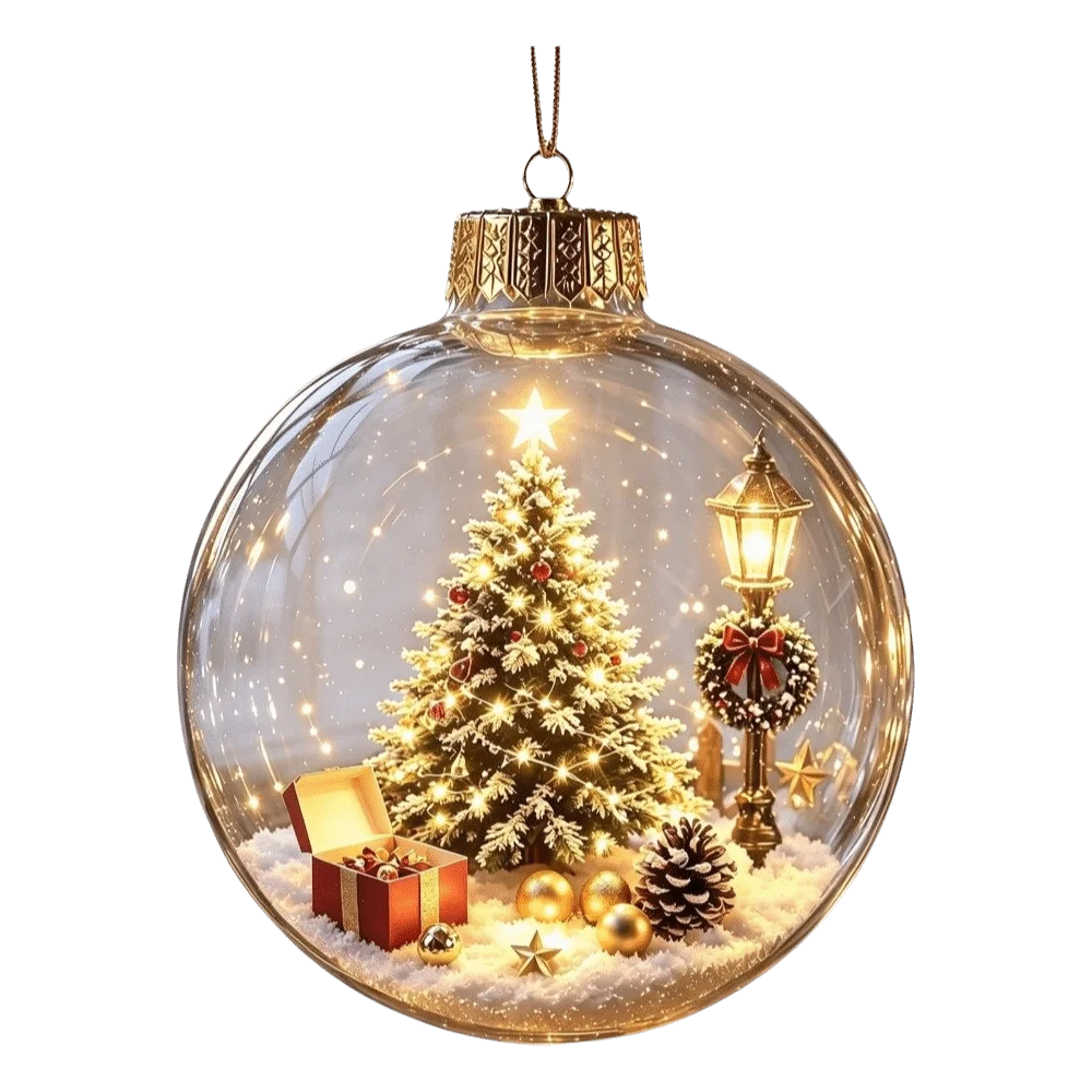 Transparent Christmas Hanging Ball LED Lights Santa Claus Christmas Tree Decor Snowman Tree Xmas Tree Ornaments Christmas Tree