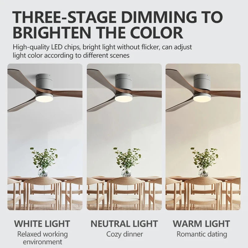 Low Floor Ceiling Fan 38/56 Inch LED Light Supports Remote Control Of Living Room, Dining Room, Bedroom, Study Room, DC Fan