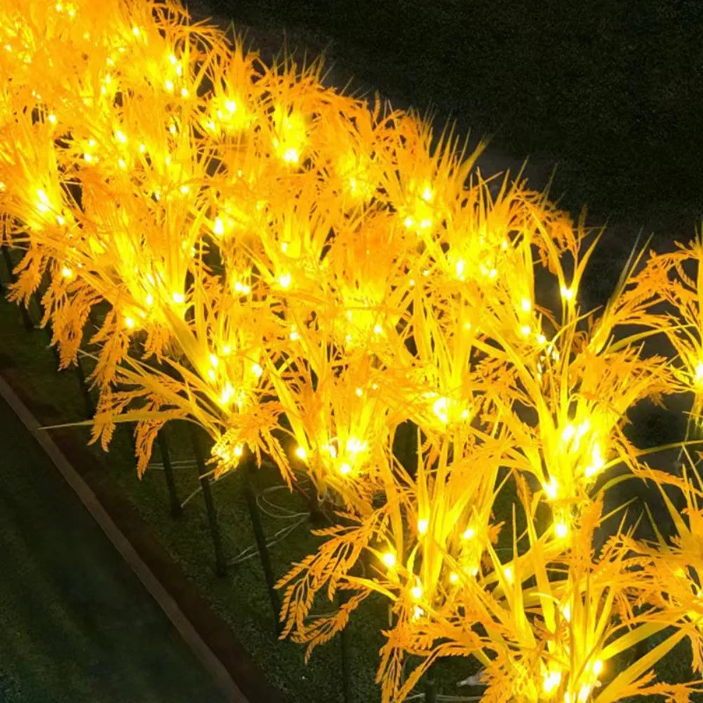 Solar Powered 7-Head Wheat Ear Ground Light - Outdoor Garden Stake Lamp