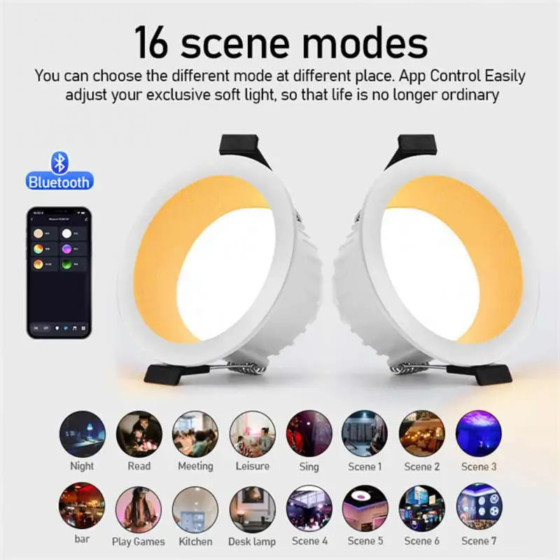 Smart Ceiling Light App Control Led Downlight Rgb Ww Cw 4inch 110v 220v Voice Control Smart Led Downlight Smart Home