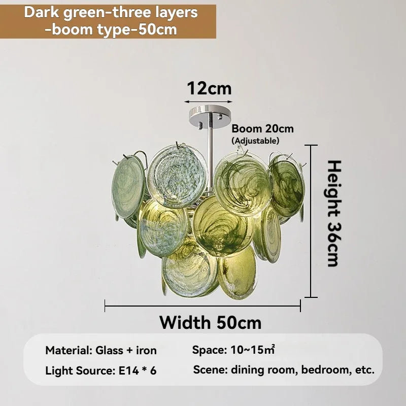 French Glass Chandelier Simple Crystal Pendant Light for Living Room Bedroom Dining Room Home Decor Indoor Lighting Hanging Lamp