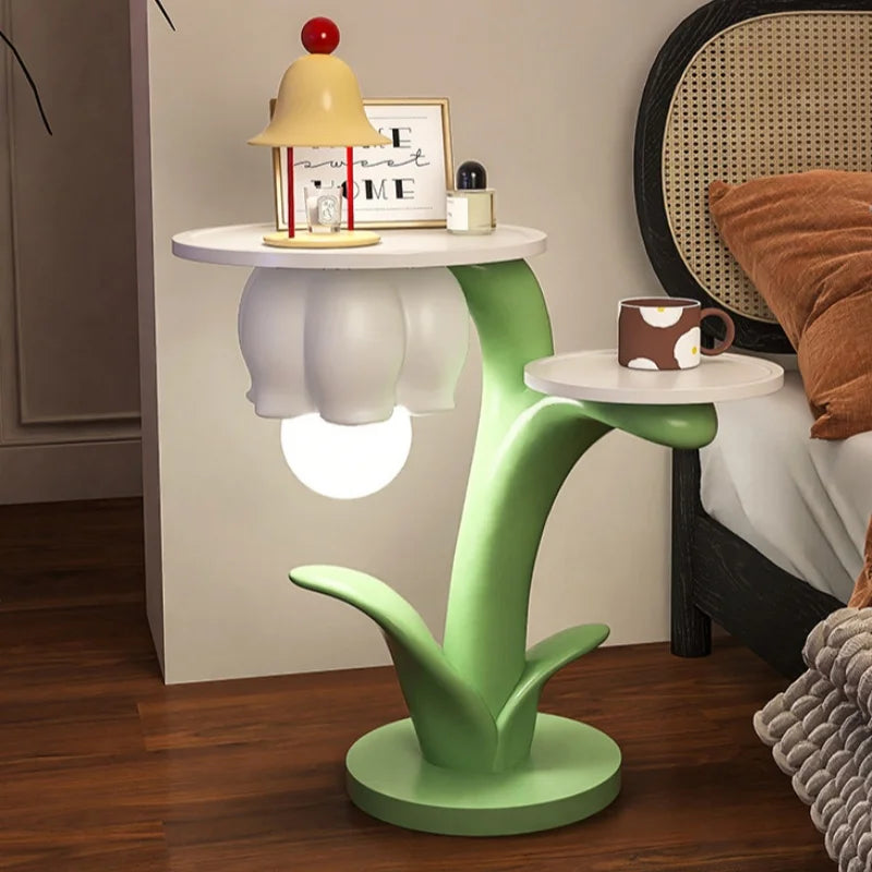 4 Floral Emitting Diode Floor Lamp Living Room 2025 New Sofa Next to Several Bedrooms Bedside Table Shelf